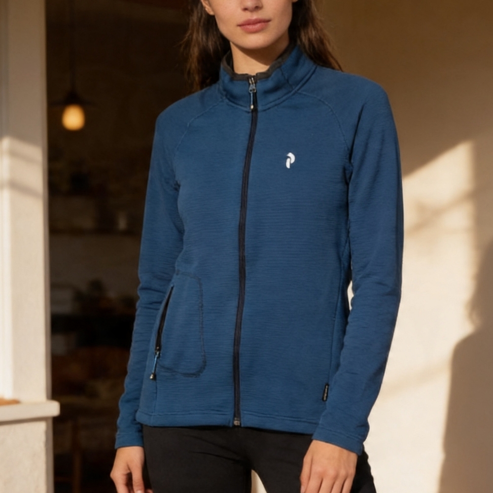 Peak Performance Teal Blue Zip-Up Jacket Women’s Medium Athletic Fleece Full Zip